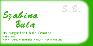 szabina bula business card